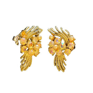 Unbranded Earrings Gold White One Size